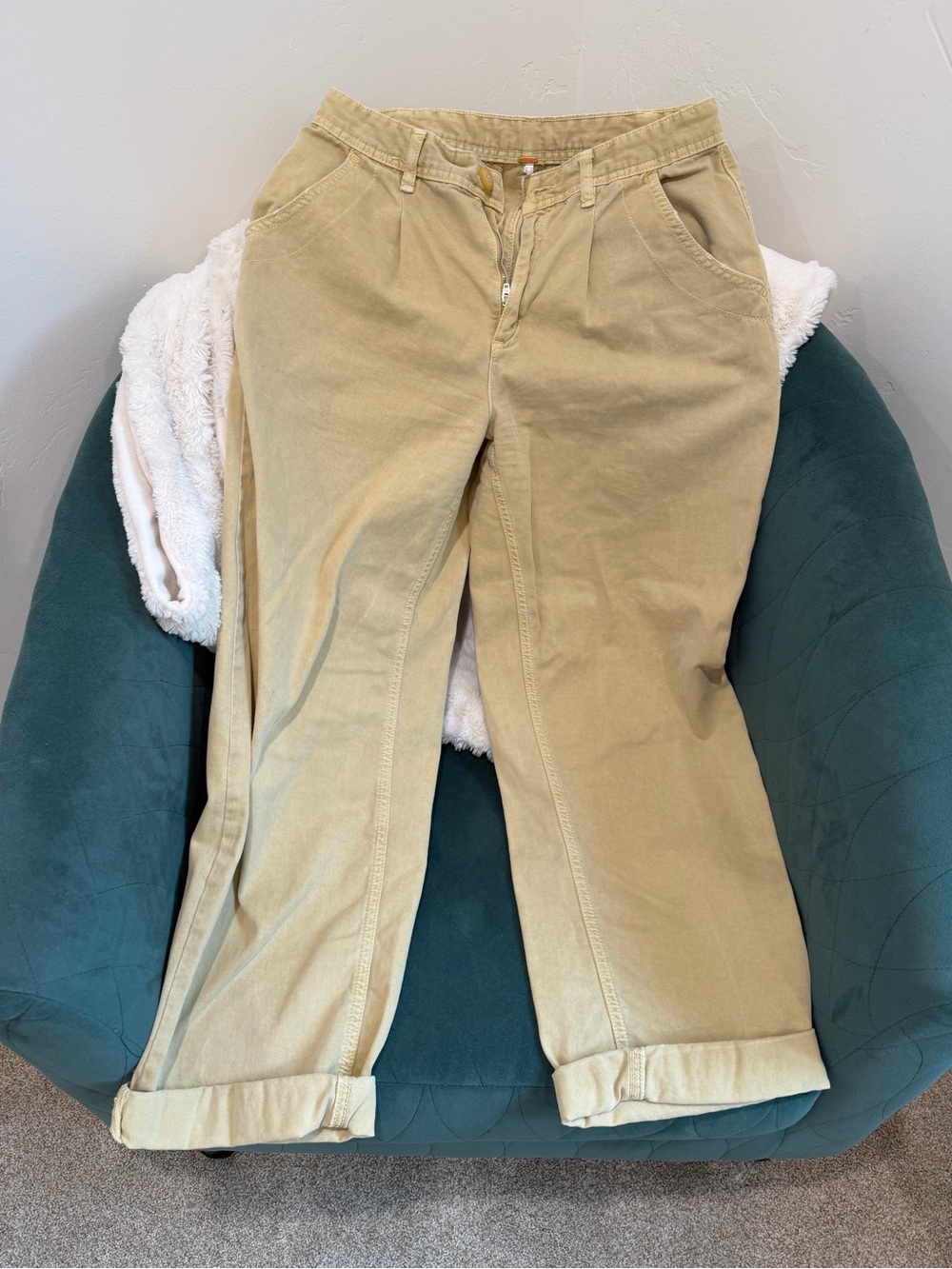 Free People Wide Leg Pants in Khaki